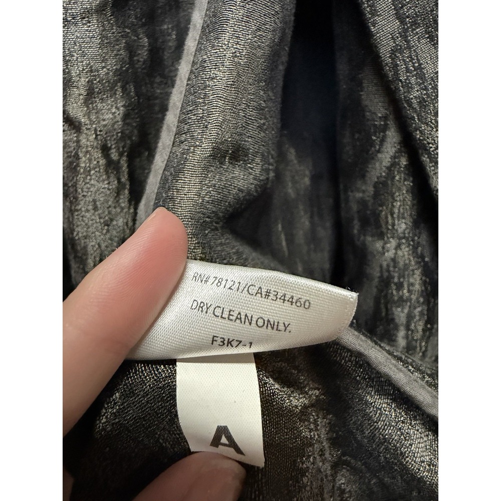 Eileen Fisher Metallic Jacquard Long Topper Coat Black Bronze Silk Cotton Blend - Picture 6 of 12